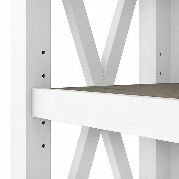 Bush Furniture Key West 5-Shelf 66"H Bookcase, Shiplap Gray/Pure White (KWB132G2W-03) - Image 6