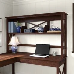 Bush Furniture Key West 60 "W Desktop Hutch, Bing Cherry (KWH160BC-03)