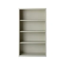 Hirsh HL8000 Series 4-Shelf 60"H Steel Bookcase, Light Gray (21994)