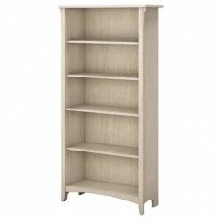 Bush Furniture Salinas 5 Shelf Bookcase, Antique White (SAB132AW-03)