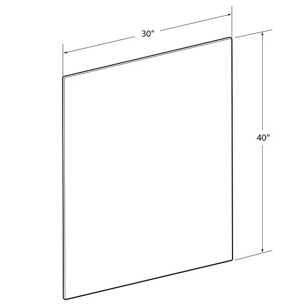 Azar Surface Mount Sneeze Guard, 40"H X 30"W, Clear Plexiglass, 2/Pack (179640) - Image 2
