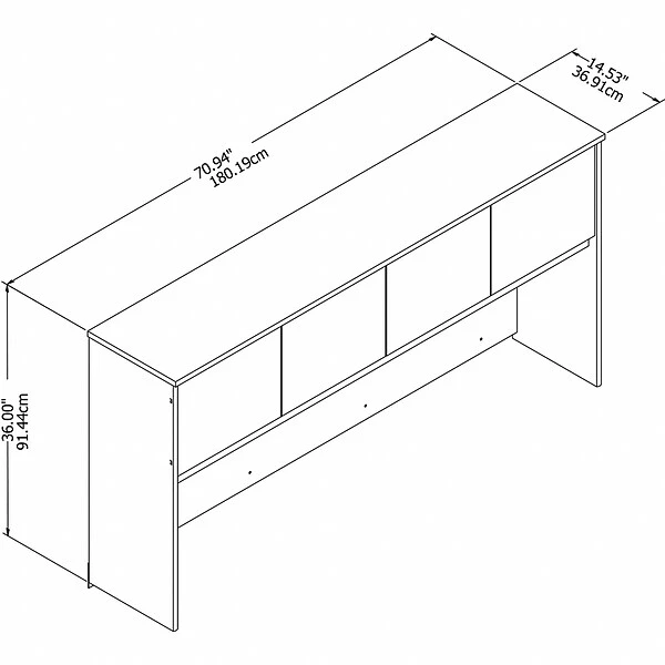 Bush Business Furniture Studio C 71 "W Desktop Hutch, Platinum Gray (SCH172PG) - Image 2