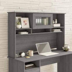 Bush Furniture Cabot 60W Desk Hutch, Modern Gray (WC31331)