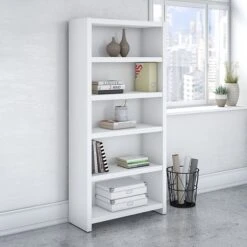 Office By Kathy Ireland® Echo 5 Shelf Bookcase, Pure White (KI60104-03)