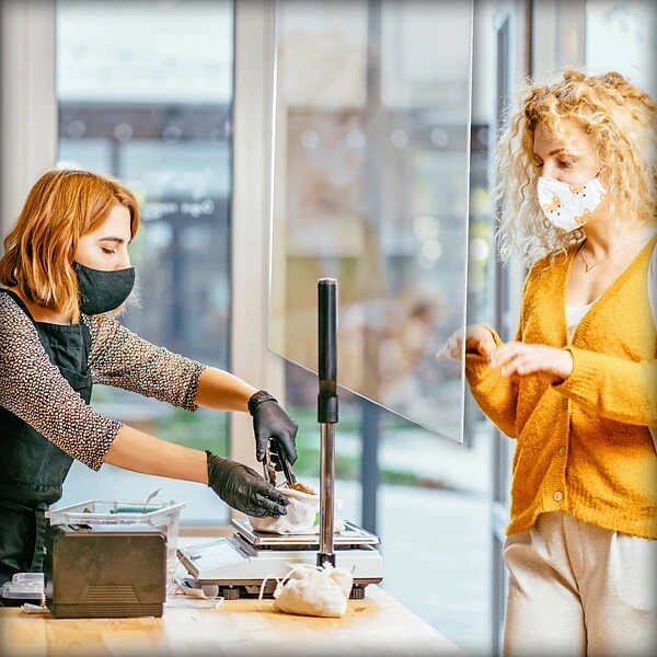 Azar Surface Mount Sneeze Guard, 40"H X 30"W, Clear Plexiglass, 2/Pack (179640) - Image 5