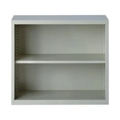 Hirsh HL8000 Series 2-Shelf 30"H Steel Bookcase, Light Gray (21988)