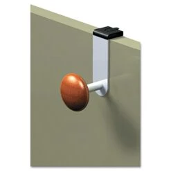 Alba™ Cubicle Garment Peg, 1 Hook, 2-19/50 X 7-8/9 X 4-31/50, Metallic Grey