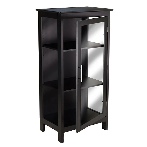 Winsome Poppy Display Cabinet With 3-Sided Tempered Glass, 47.2"H, Black (20523) - Image 2