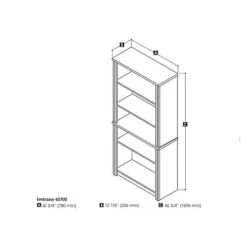 Bestar® Embassy Modular 5-Shelf 67" Laminate Bookcase, Dark Chocolate (60700-3179)