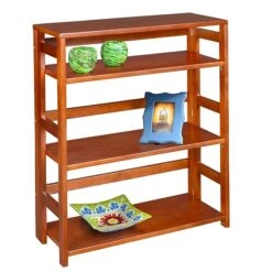 Niche Flip Flop 4 Shelf 34"H Folding Bookcase, Cherry (FF3430CH)