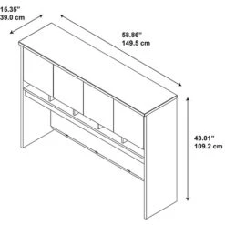 Bush Business Furniture Westfield 60 "W Desktop Hutch, Cherry (WC24462K)