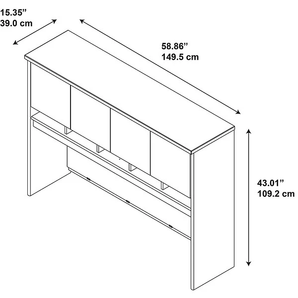 Bush Business Furniture Westfield 60 "W Desktop Hutch, Cherry (WC24462K)
