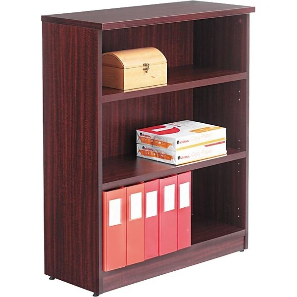 Alera Valencia Series 3-Shelf 48"H Bookcase Storage System, Mahogany (VA634432MY)