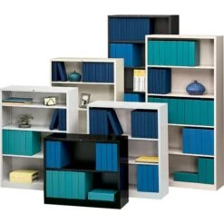 HON Brigade Steel Bookcase, 5 Shelves, 34-1/2"W, Putty Finish NEXT2018 NEXTExpress