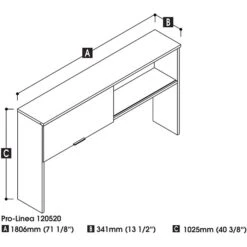 Bestar® Pro-Linea Hutch W/ Sliding Doors In Bark Grey