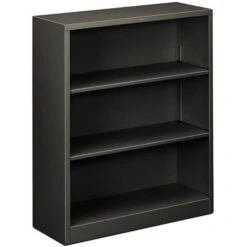 HONĀ® Brigade Steel Bookcase, Charcoal, 3-Shelf, 41"H