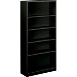 HON Brigade Steel Bookcase, 5 Shelves, 34-1/2"W, Black Finish NEXT2018 NEXT2Day