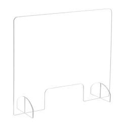 Safco 23-1/2"H X 29-1/2"W Acrylic Non-Tackable Portable Freestanding Sneeze Guard With Document Pass-Through, Clear (7505CL)