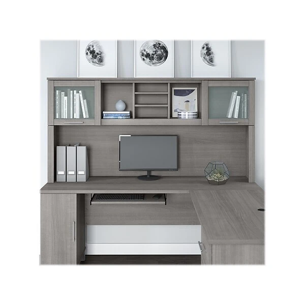 Bush Furniture Somerset 72 "W Desktop Hutch, Platinum Gray (WC81211)