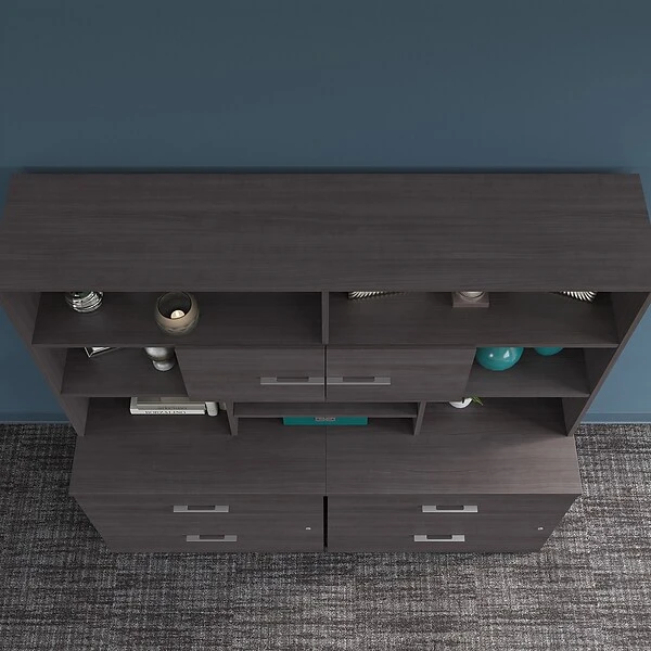 Bush Business Furniture Office 500 71 "W Desktop Hutch, Storm Gray (OFH172SGK) - Image 6
