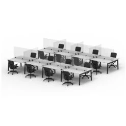 Luxor Reclaim® Freestanding Sneeze Guard Desk Divider, 30"H X 60"L, Frosted, Acrylic (DIVTT-6030F)