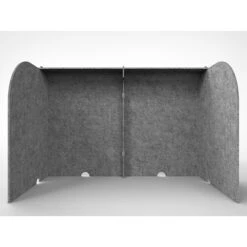 Ghent Freestanding Desktop Divider, 24"H X 24"W, Silver Polyester (ADS2424SIL)