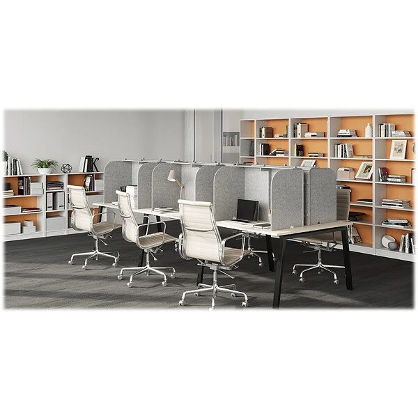 Ghent Freestanding Desktop Divider, 24"H X 36"W, Silver Polyester (ADS2436SIL) - Image 3