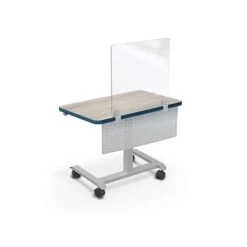 MooreCo Edge Clamp Mount Desktop Divider, 24"H X 23"W, Clear Acrylic (45258)