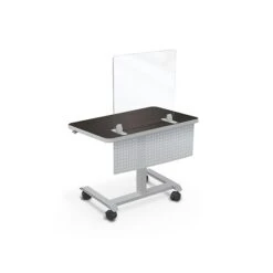 MooreCo Freestanding Desktop Divider, 24"H X 23"W, Clear Acrylic (45266)