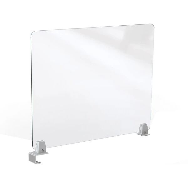 MooreCo Center Clamp Mount Desktop Divider, 24"H X 29"W, Clear Acrylic (45263)