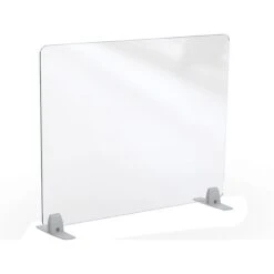 MooreCo Freestanding Desktop Divider, 24"H X 29"W, Clear Acrylic (45267)