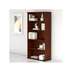 Bush Business Furniture Studio C 5 Shelf Bookcase, Hansen Cherry (SCB136HC-Z)