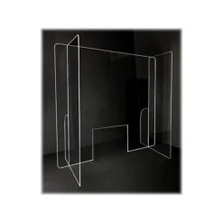 Gemini Surface Mount Paneled Sneeze Guard With Window, 32"H X 32"W, Clear Acrylic (PSG3232-WW-118)