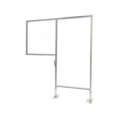 Ghent Clamp Mount Workstation Divider 57"H X 46.75"W, Clear/White Thermoplastic/Porcelain (WSD2-5747-M1)