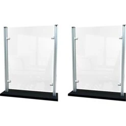 Waddell Freestanding Sneeze Guard, 24"H X 19"W, Clear Thermoplastic, 2/Pack (SG3-2)