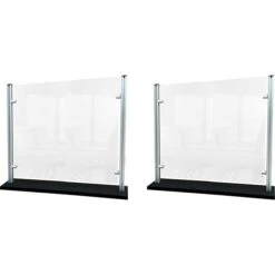 Waddell Freestanding Sneeze Guard, 24"H X 35"W, Clear Thermoplastic, 2/Pack (SG3-2430-2)