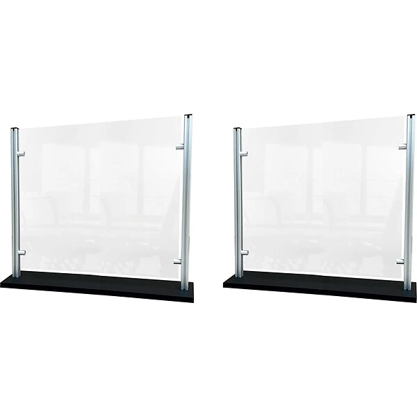 Waddell Freestanding Sneeze Guard, 24"H X 35"W, Clear Thermoplastic, 2/Pack (SG3-2430-2)