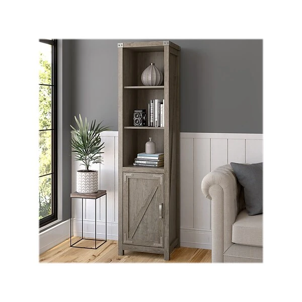 Kathy IrelandĀ® Home By Bush Furniture Cottage Grove 5-Shelf 72"H Bookcase, Restored Gray (CGB118RTG-03)
