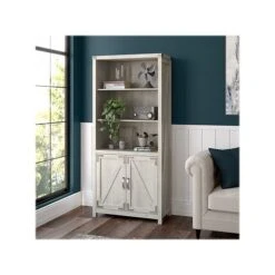 Kathy IrelandĀ® Home By Bush Furniture Cottage Grove 5-Shelf 72"H Bookcase, Cottage White (CGB132CWH-03)