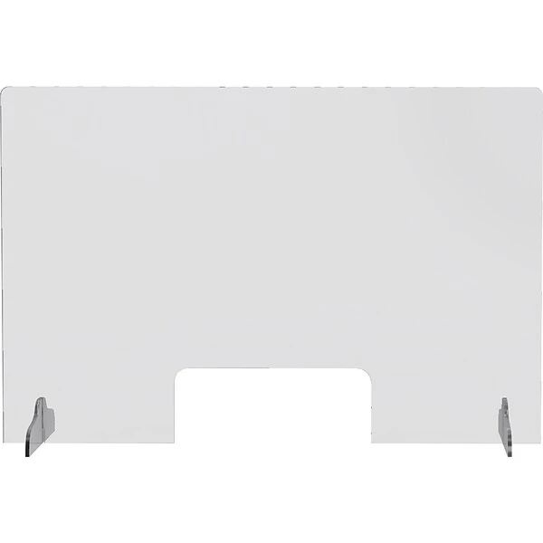 Generic Freestanding Sneeze Guard, 23.5"H X 35.5"W, Clear Acrylic (GSG3624W-H) - Image 2