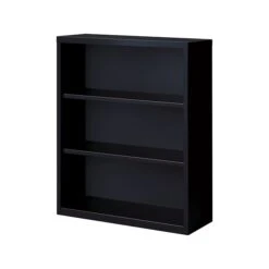 Hirsh HL8000 Series 3-Shelf 42"H Steel Bookcase, Black (21990)