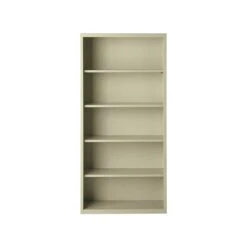 Hirsh HL8000 Series 5-Shelf 72"H Steel Bookcase, Putty (21995)