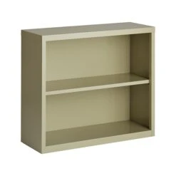 Hirsh HL8000 Series 2-Shelf 30"H Steel Bookcase, Putty (21986)