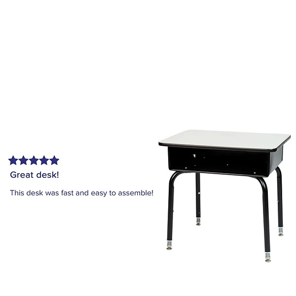 Flash Furniture 24" Student Desk With Open Front Metal Book Box, Gray (FDDESKGY) - Image 3