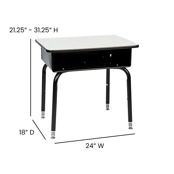 Flash Furniture 24" Student Desk With Open Front Metal Book Box, Gray (FDDESKGY) - Image 5