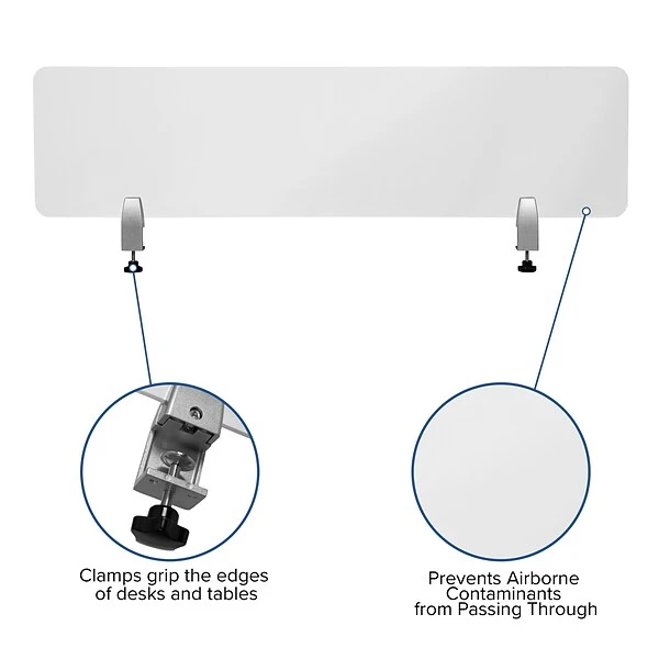 Flash Furniture Desk Partition, 12"H X 47"W, Clear Acrylic (BRDDIA30119) - Image 4