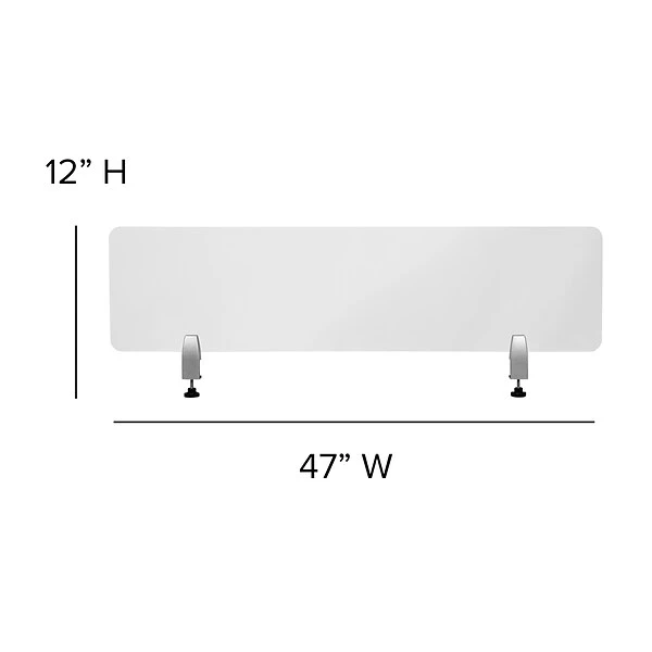 Flash Furniture Desk Partition, 12"H X 47"W, Clear Acrylic (BRDDIA30119) - Image 5
