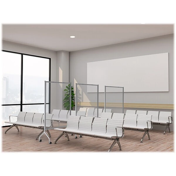 Safco Impromptu Freestanding Mobile Partition, 72"H X 42"W, Clear Acrylic (8510GRCL) - Image 3