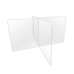 Gemini Freestanding XY Table Divider, 24"H X 48"W, Clear Acrylic (Clear Acrylic )
