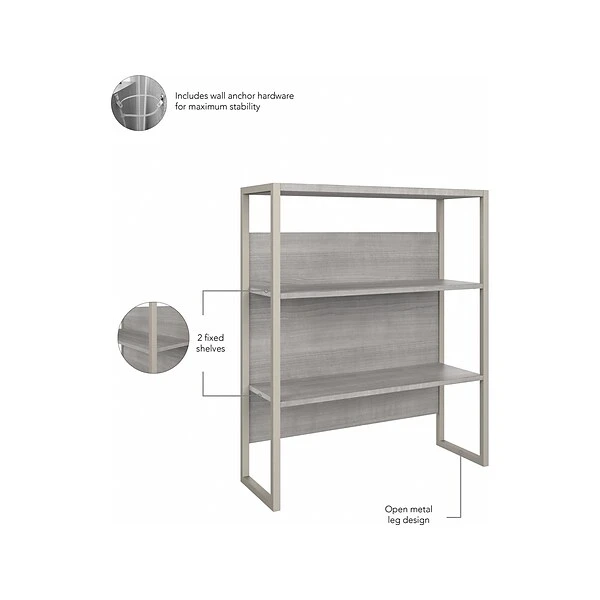 Bush Business Furniture Hybrid 36 "W Desktop Hutch, Platinum Gray (HYH236PG) - Image 2